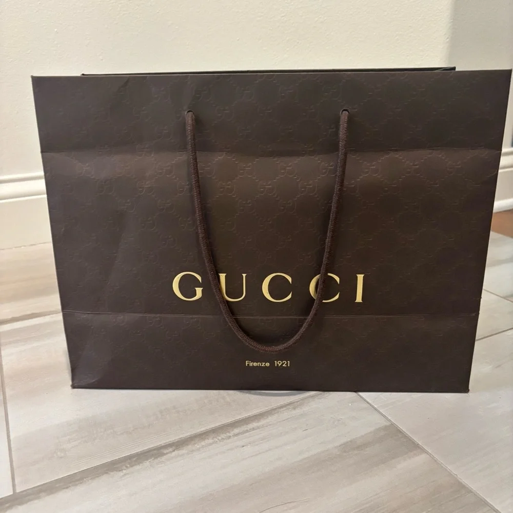Gucci Large Brown Paper Shopping Bag